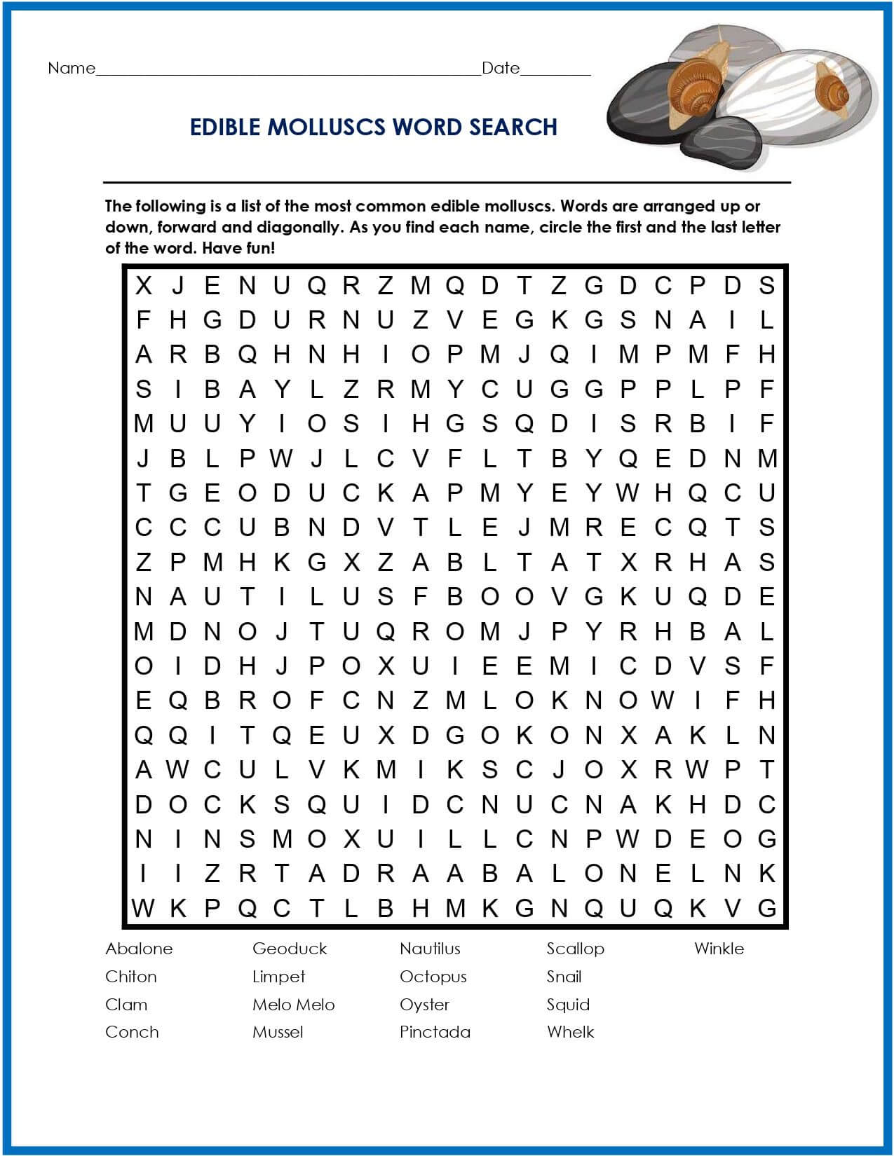 Edible Molluscs: The Ultimate Word Search Challenge! - jk6ghss
