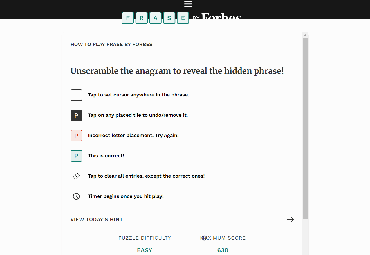Frase by Forbes Answer Today, June 10, 2025 - Puzzlesbay